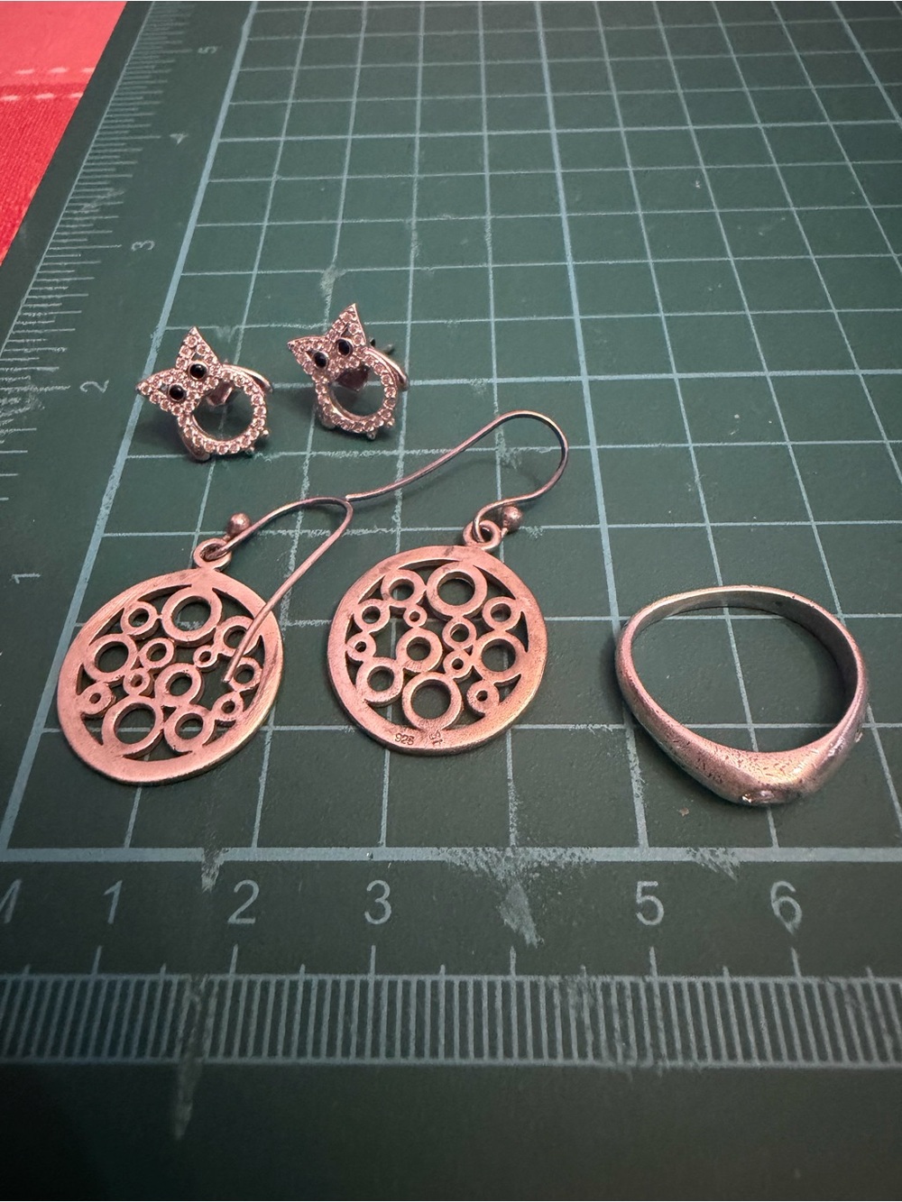 Sterling Silver earrings and rings set